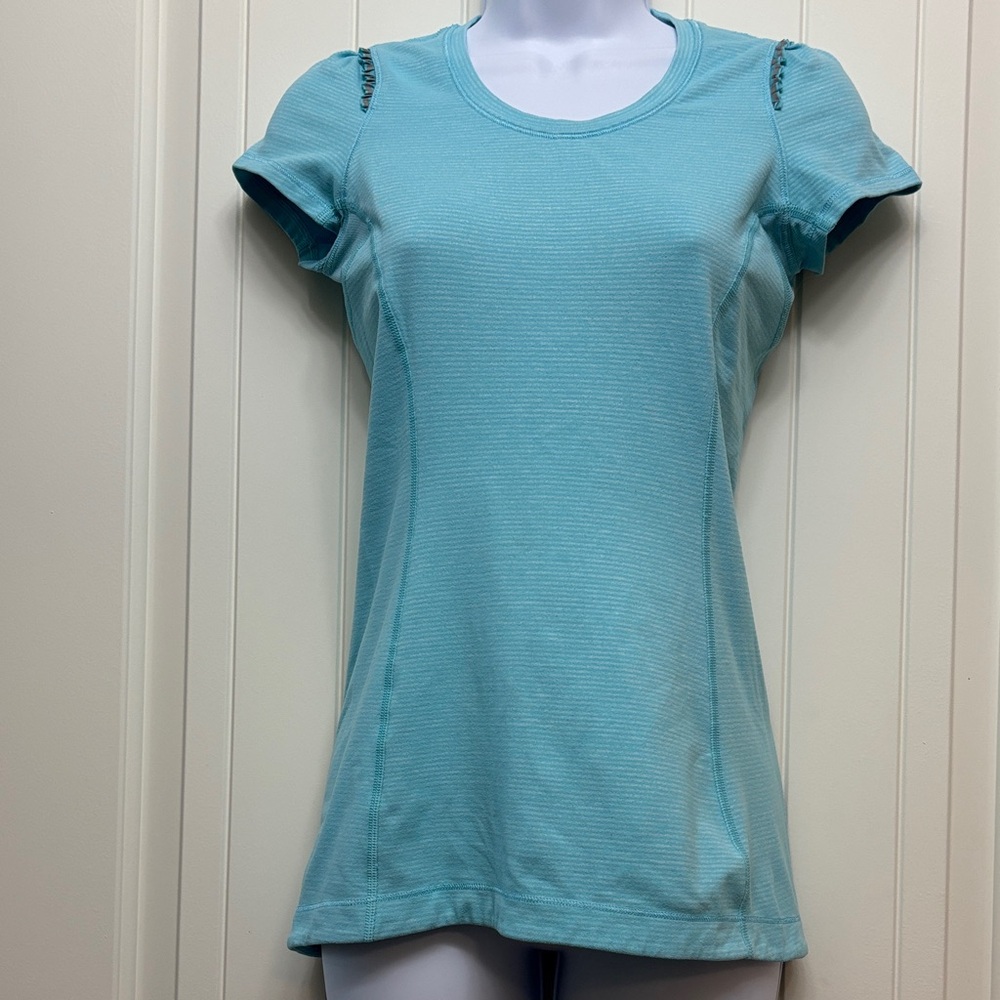 lululemon athletica star runner Aqua Short Sleeve Top